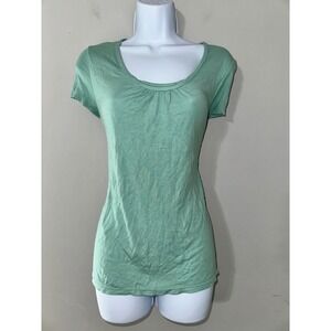 DUE PER DUE Womens XL Green Short‎ Sleeve Scoop Neck T-Shirt Casual Top